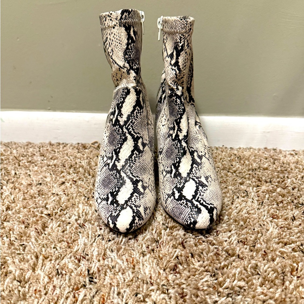 Madden Girl snake pattern booties